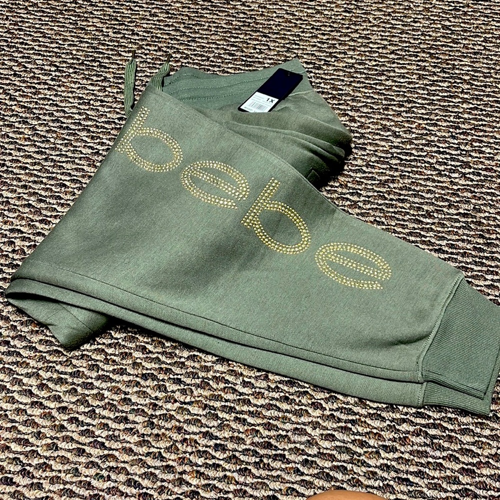 Bebe olive green with gold BeBE studs new new new